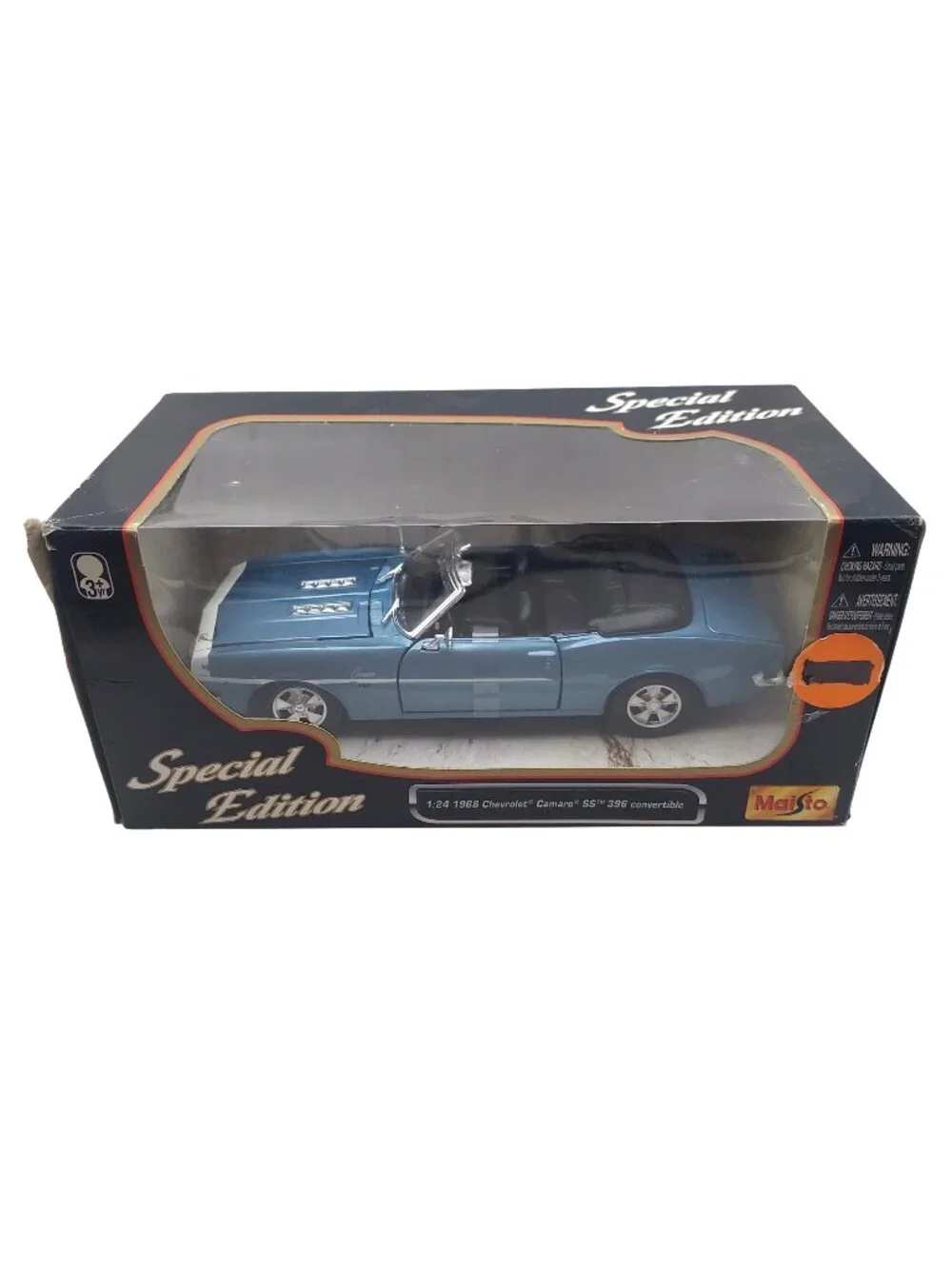Maisto 1968 Chevy Camaro SS 396 Convertible Blue Special Edition 1:24 Die Cast